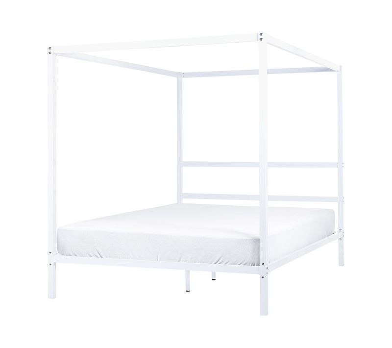 Lit à Baldaquin Métal Lestards 160 X 200 Cm Blanc