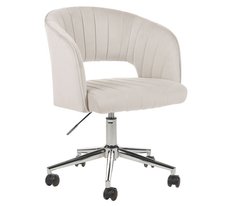 Chaise De Bureau Velours Beige Clair Katonah