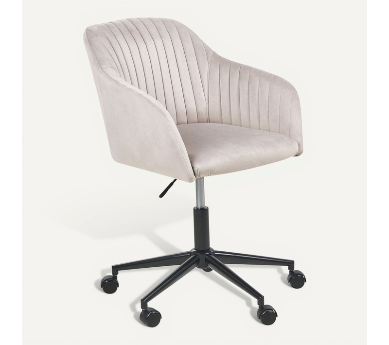 Chaise De Bureau Velours Taupe Venice