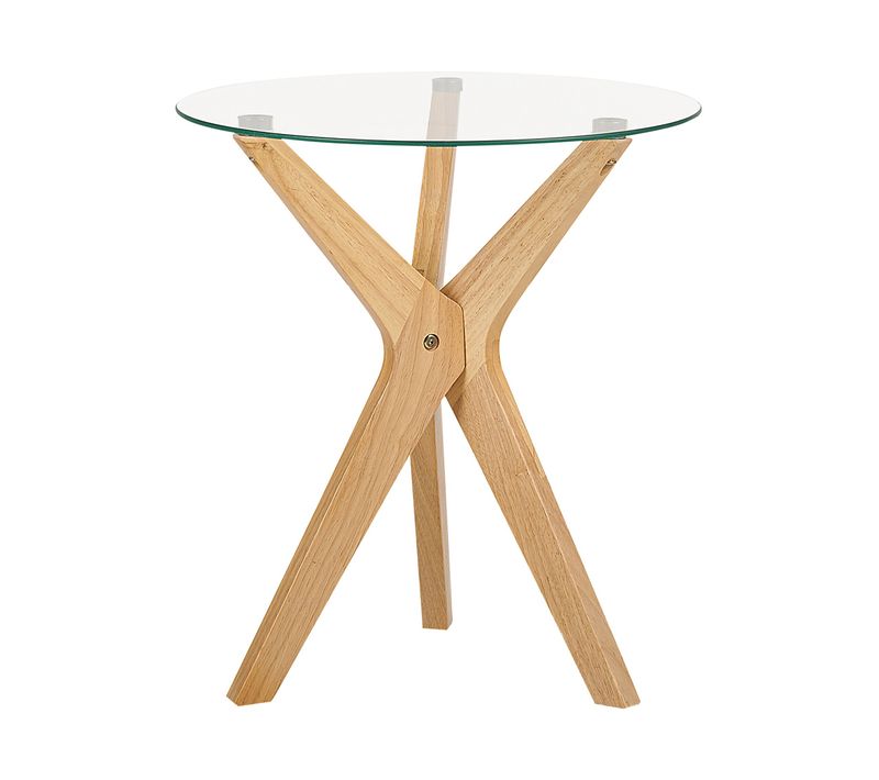 Table D'appoint à Plateau De Verre Et Bois Clair Valley
