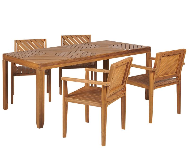 Set De Salle à Manger Bois Solide Bois Clair Baratti