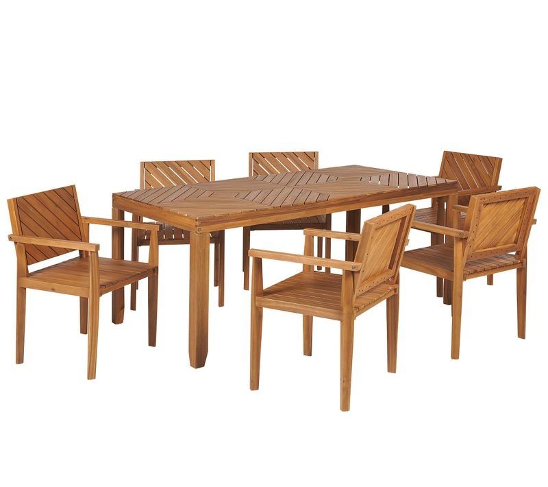 Set De Salle à Manger Bois Solide Bois Clair Baratti