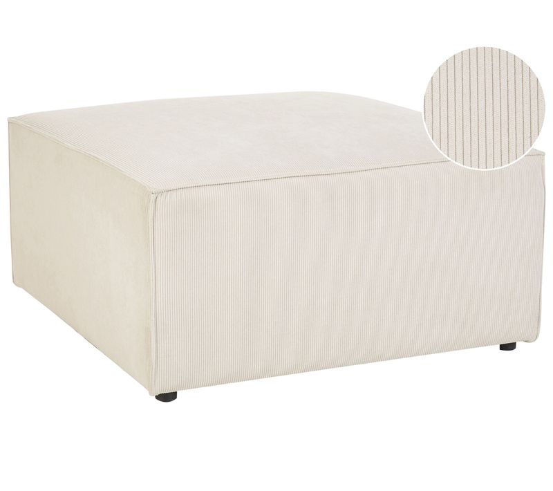 Pouf Ottoman En Velours Côtelé Beige Lemvig