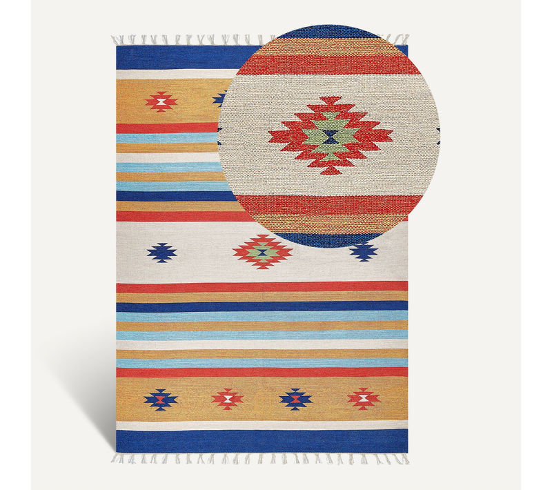 Tapis Kilim En Coton 200 X 300 Cm Multicolore Taronik