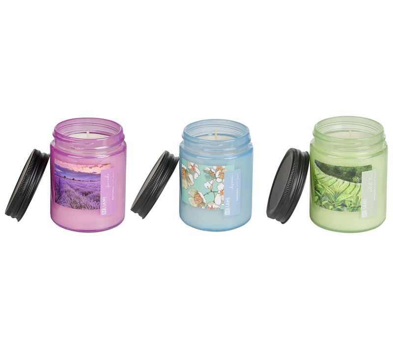 3 Bougies à La Cire De Soja Parfumées Thé Blanc/ Lavande/ Jasmin Fruity Bloom