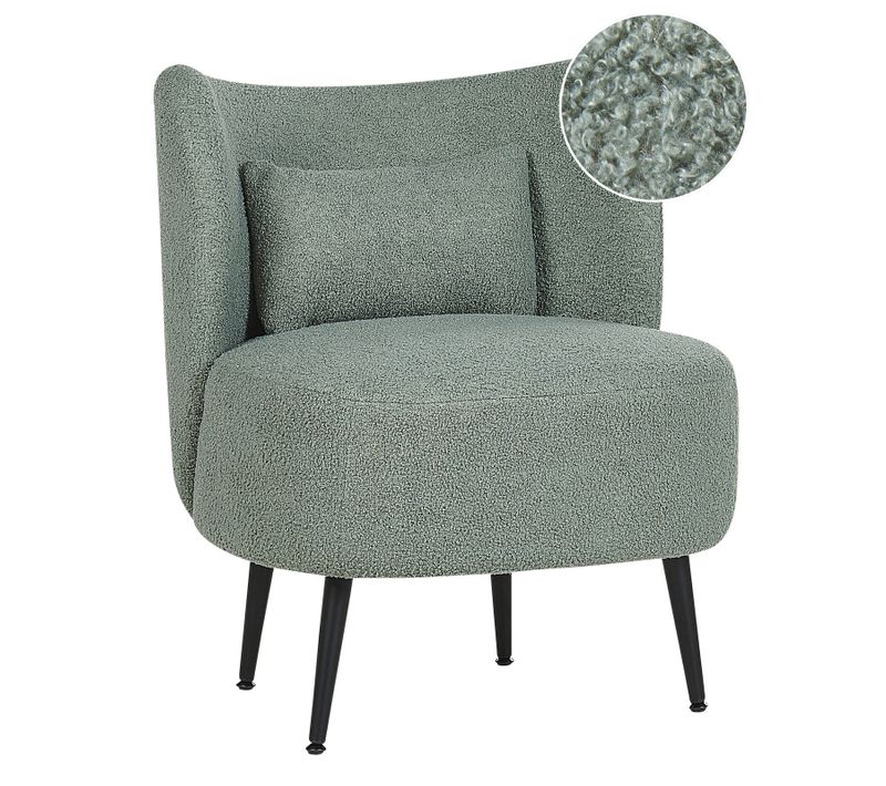 Bouclé Fauteuil Vert Clair Otsby