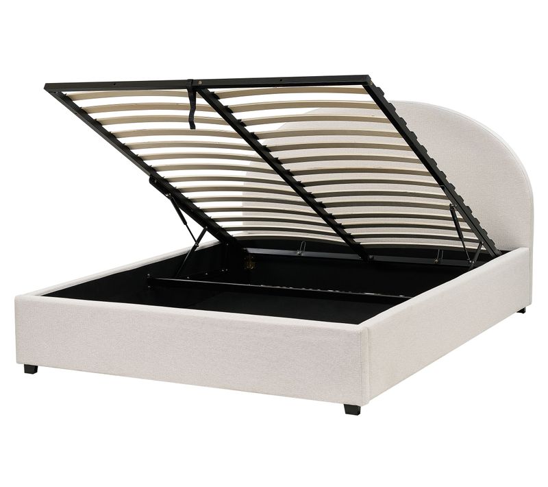 Lit Ottoman Tissu Vaucluse 160 X 200 Cm Beige Clair