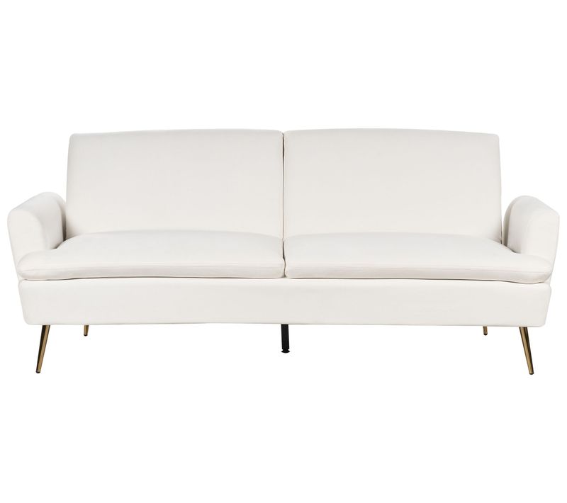 Canapé Convertible 3 Places En Velours Blanc Cassé Vettre