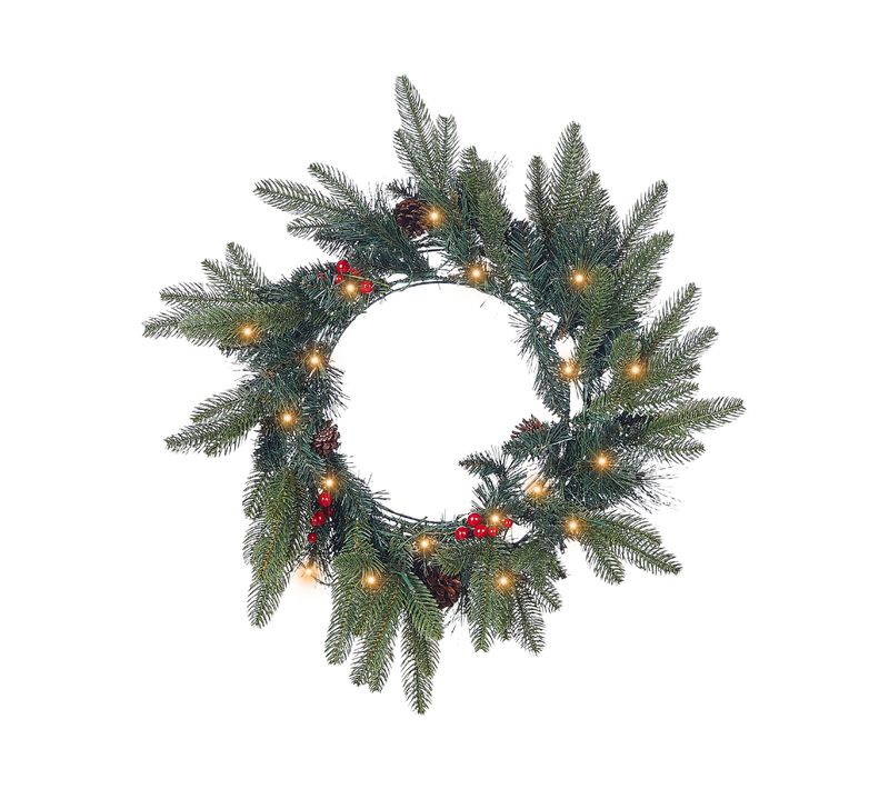 Couronne De Noël LED D 50 Cm Vert Whitehorn