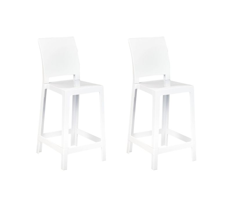 Tabouret De Bar Set De 2 Blanc Wellington
