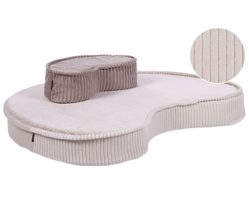 Pouf Nili Velours Beige Clair
