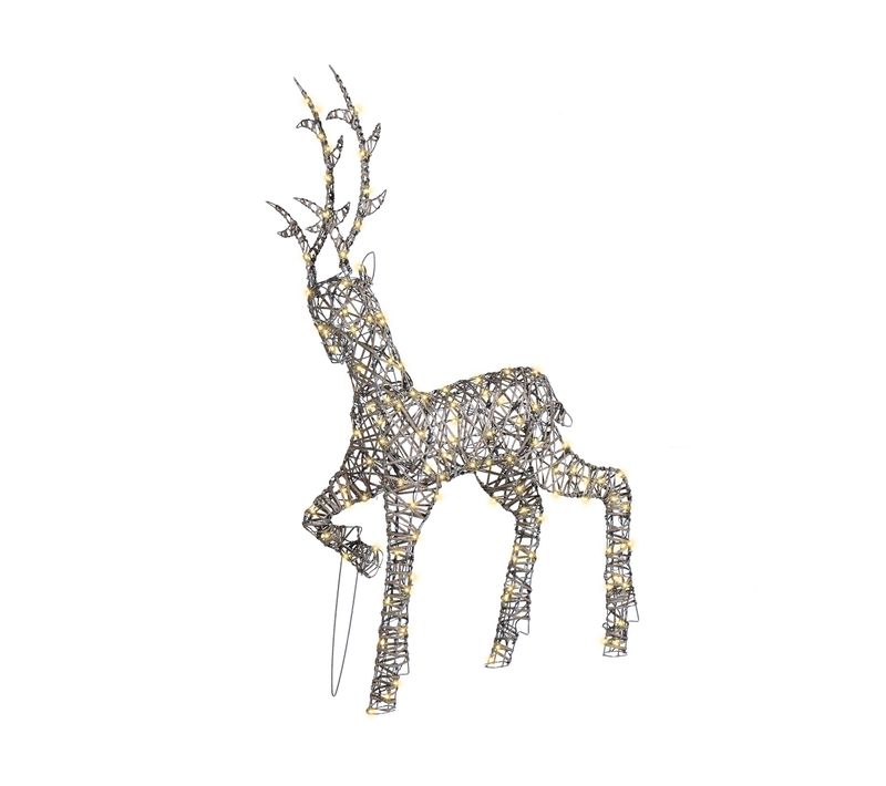 Décoration Extérieure LED Husavik Renne 140 Cm Argenté