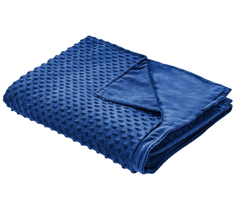 Housse De Couverture Lestée 120 X 180 Cm Bleu Marine Callisto