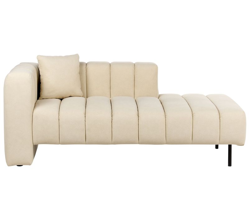 Méridienne Côté Gauche En Similicuir Vegan Blanc Cassé Lannils