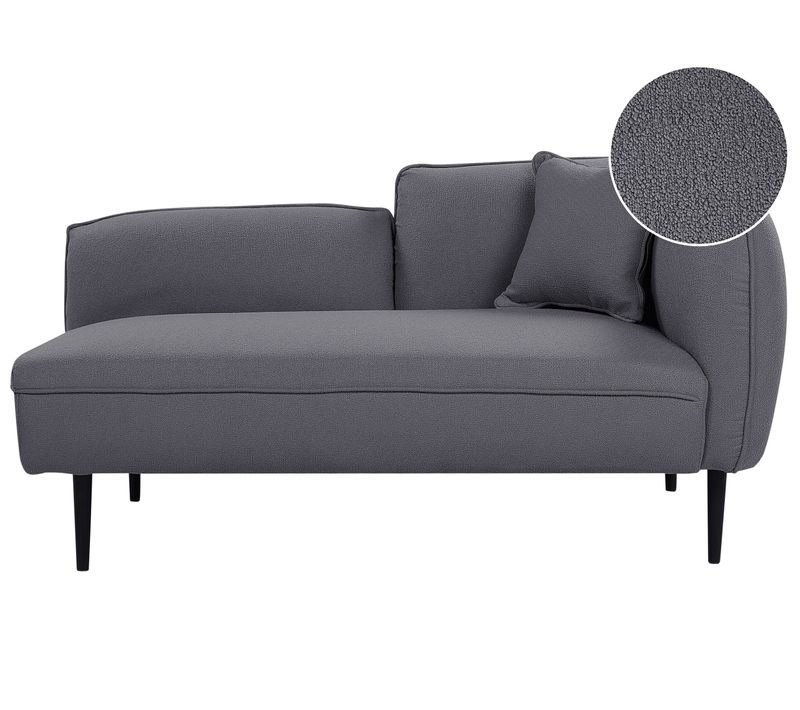 Méridienne Côté Droit En Bouclé Gris Foncé Chevannes