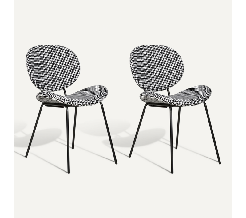 Chaise De Salle à Manger Set De 2 Noir Blanc Luana