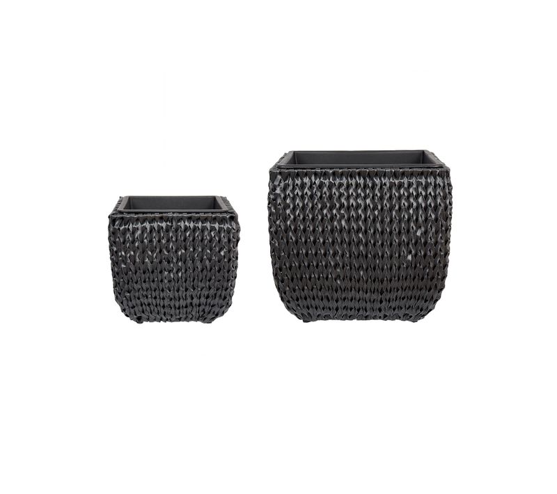Lot De 2 Cache-pots En Polyrotin Noir Berberis