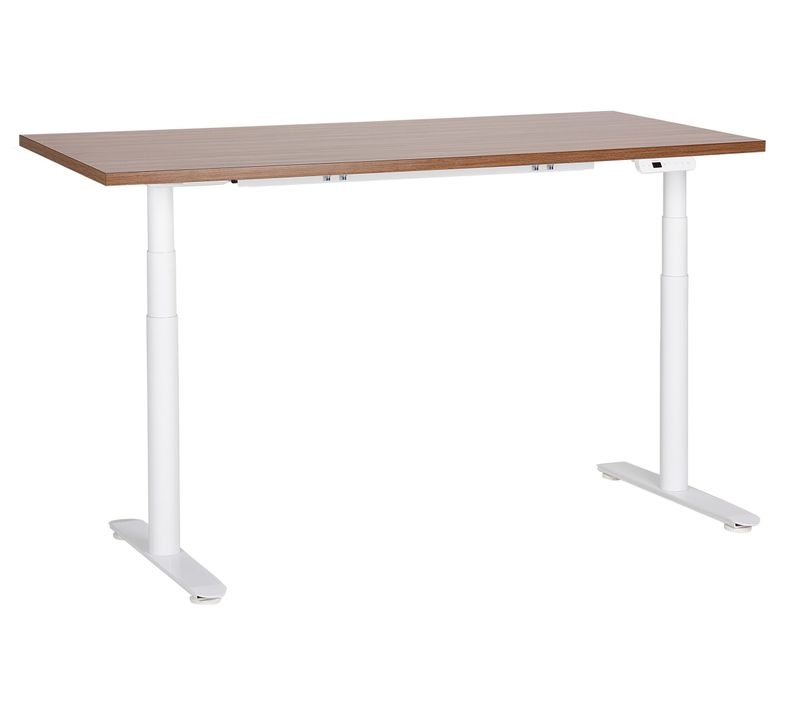 Table à Hauteur Ajustable Électrique 160 X 72 Cm Bois Foncé Destin Iv