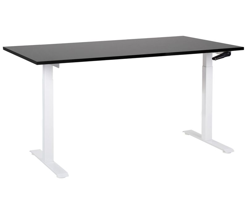 Table à Hauteur Ajustable Manuel 160 X 72 Cm Noir Destines
