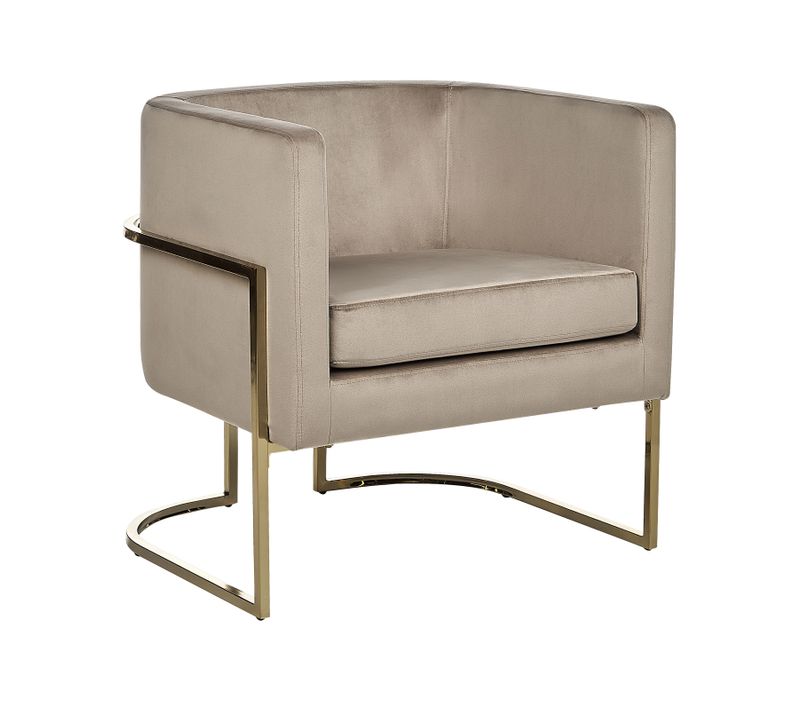 Velours Fauteuil Taupe Sirkka