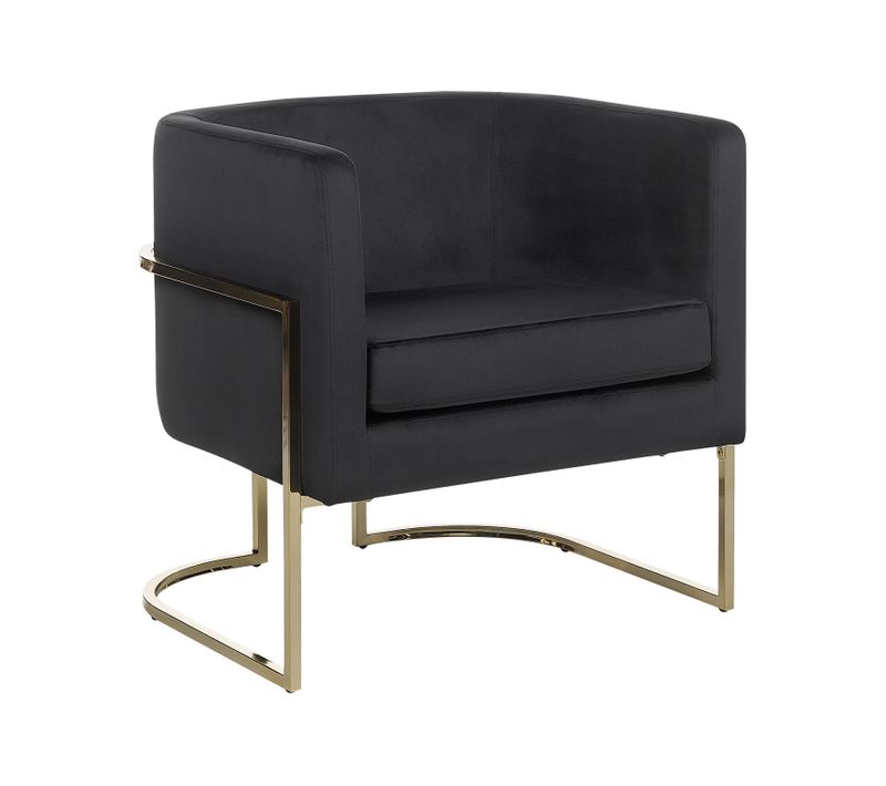 Velours Fauteuil Noir Sirkka