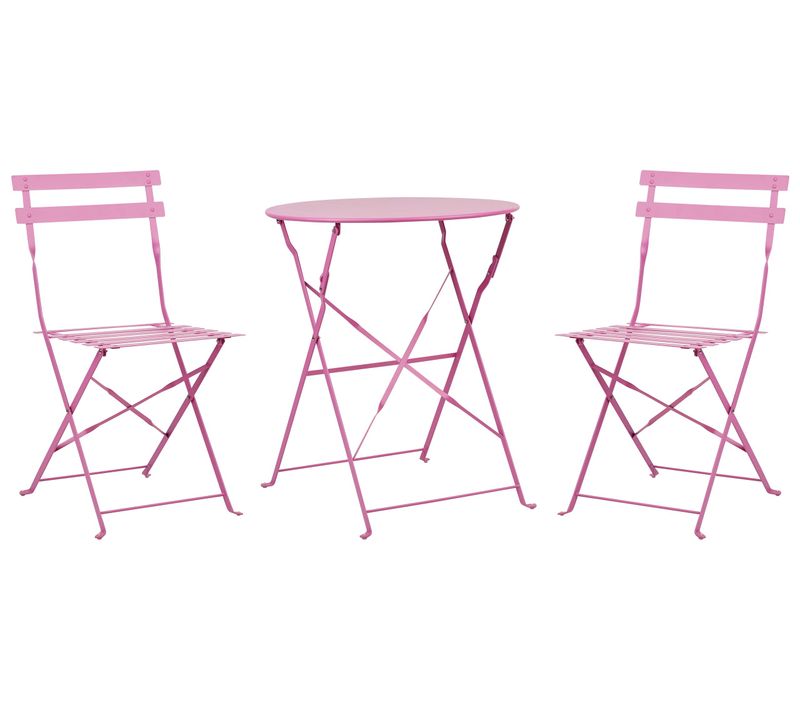 Ensemble Pour Bistro Métal Rose Fiori