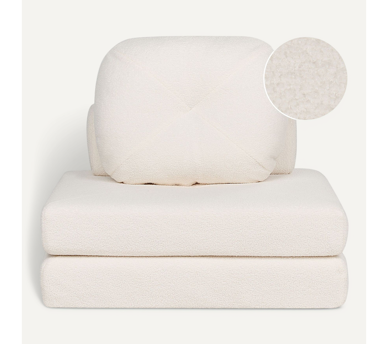Canapé Simple En Tissu Bouclé Blanc Olden