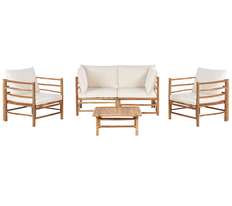 Set De Jardin Bambou Blanc Cassé Cerreto