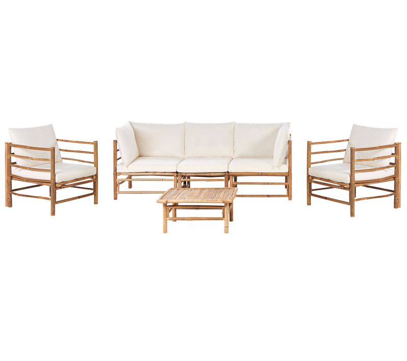 Set De Jardin Bambou Blanc Cassé Cerreto