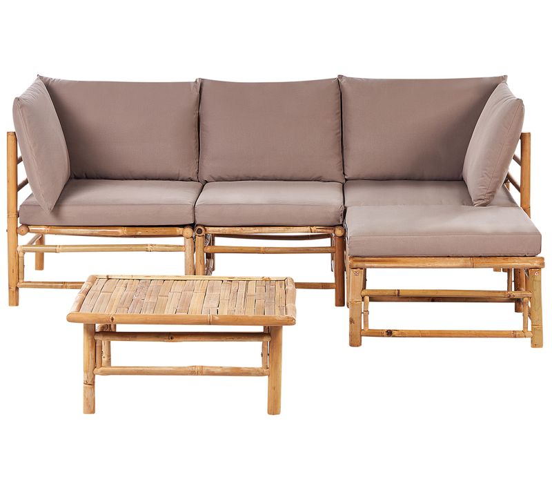 Ensemble De Canapés D'angle De Jardin 4 Places Cerreto Côté Gauche Bambou Taupe