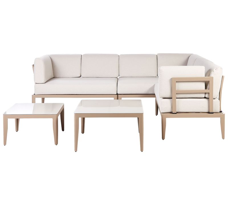 Set De Salon Côté Gauche Aluminium Beige Clair Rima Iii