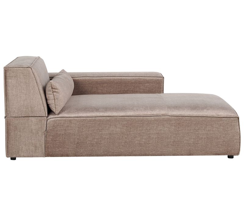 Chaise Longue Côté Gauche En Tissu Marron Hellnar