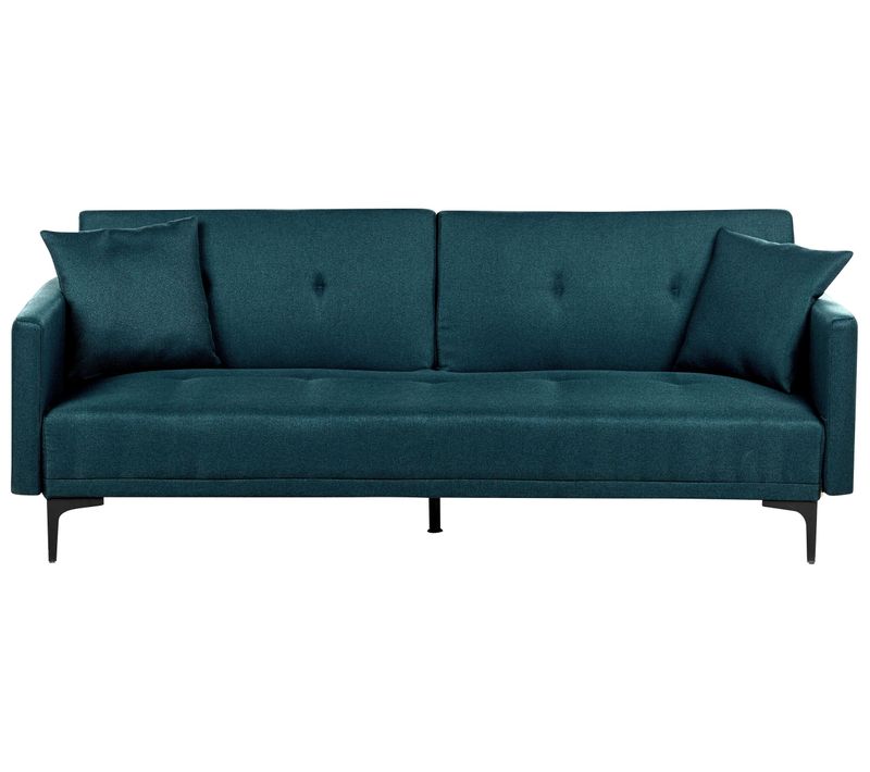 Canapé Convertible 3 Places En Tissu Bleu Azur Lucan