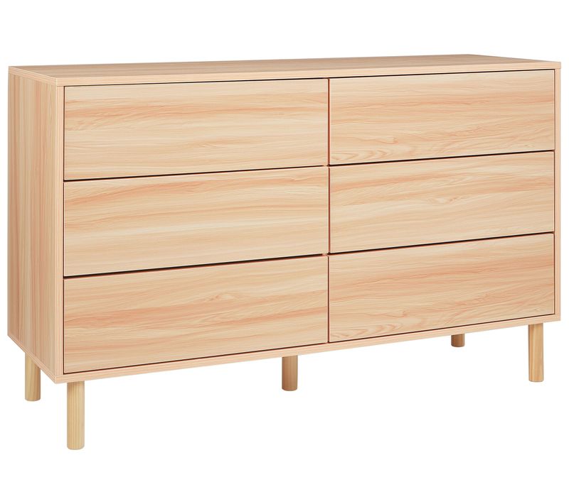 Commode à 6 Tiroirs En Bois Clair Sharpe