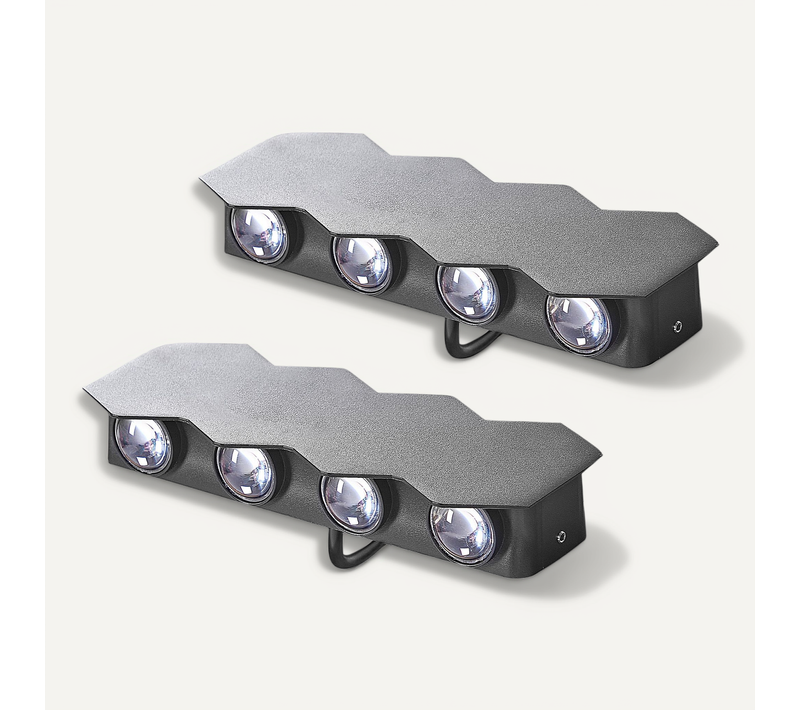 Lot De 2 Appliques D'extérieur LED Noir Weldon