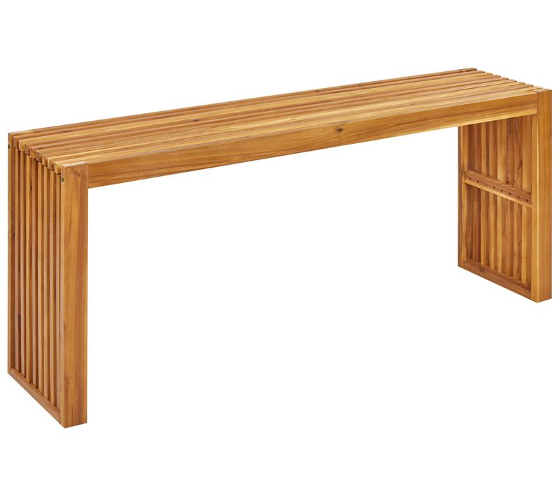Table De Jardin 150 X 35 Cm Bois Solide Bois Clair Bellano