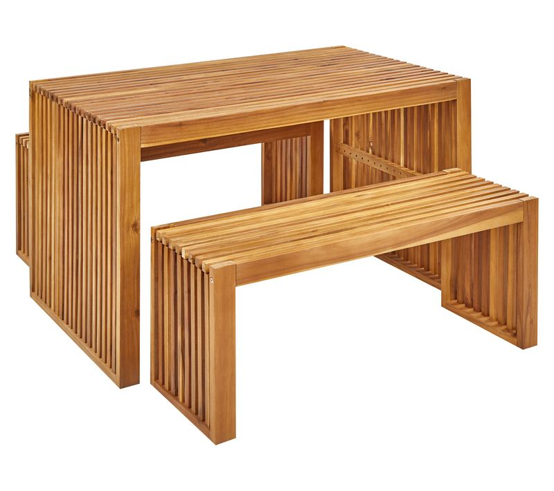 Set De Salle à Manger Bois Solide Bois Clair Bellano