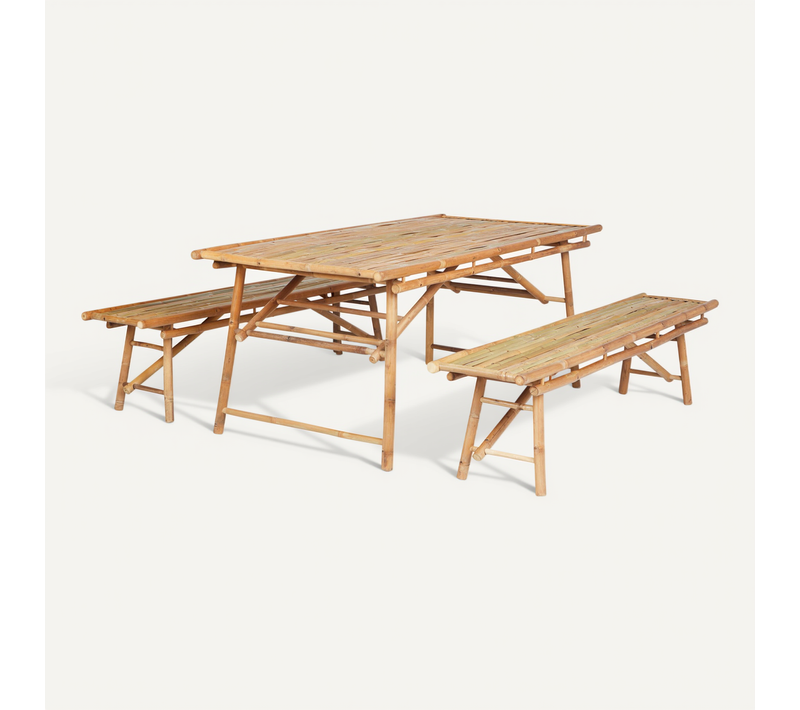Set De Salle à Manger Bois Solide Bois Clair Tindari