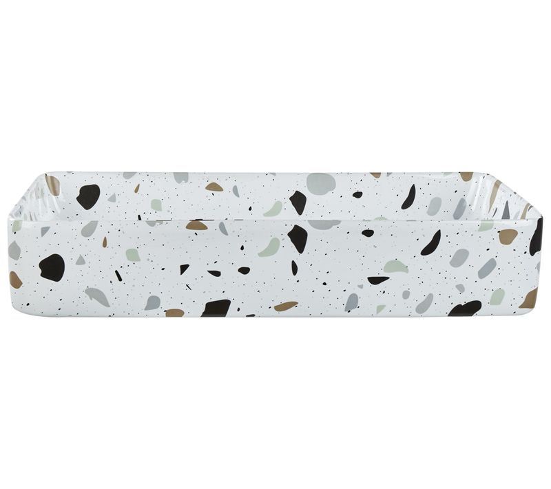 Lavabo En Céramique 61 X 35 Cm Effet Terrazzo Blanc Nules
