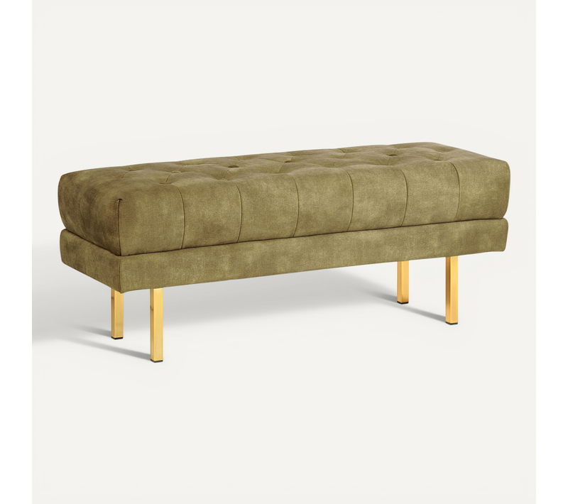 Banc En Velours Vert Olive Roseville
