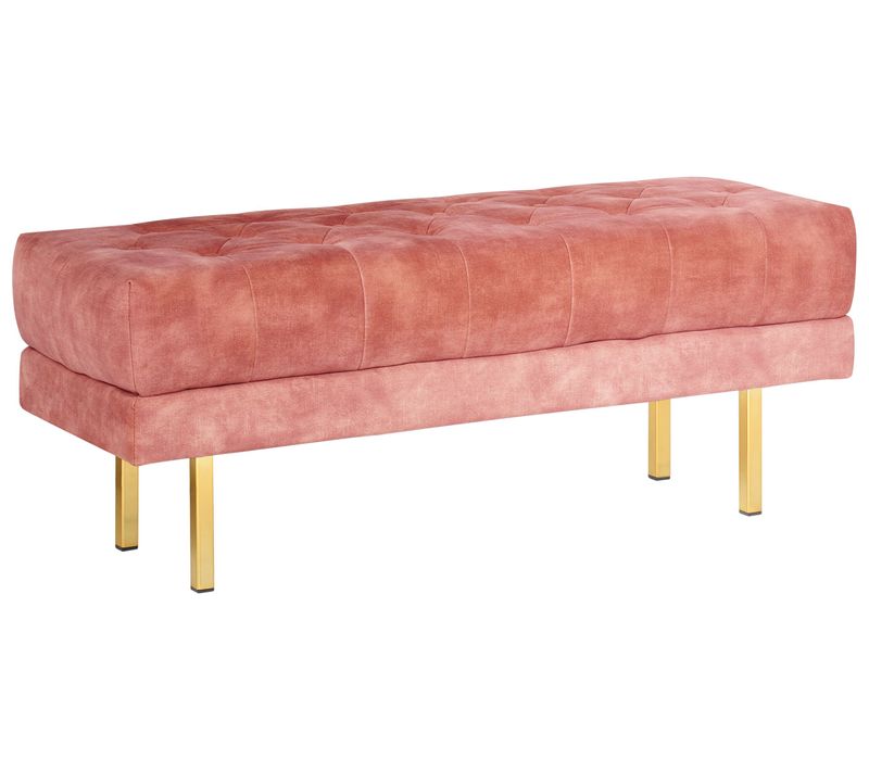 Banc En Velours Rose Roseville