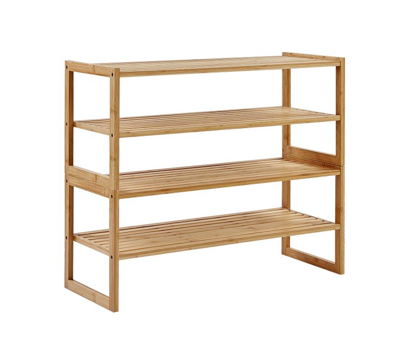 Étagère à 4 Niveaux En Bambou Clair Uvalda