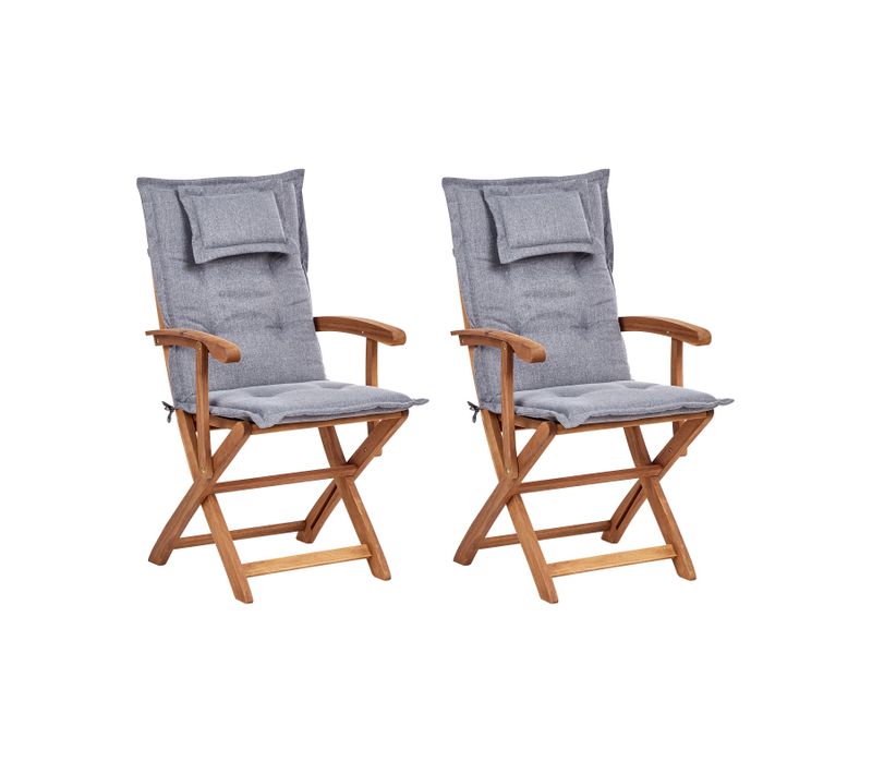 Chaise De Jardin Set De 2 Bois Gris Maui Ii