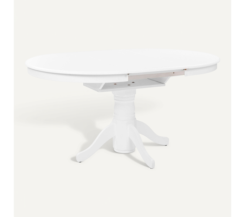 Table Extensible 106/150 X 106 Cm Blanc Akron