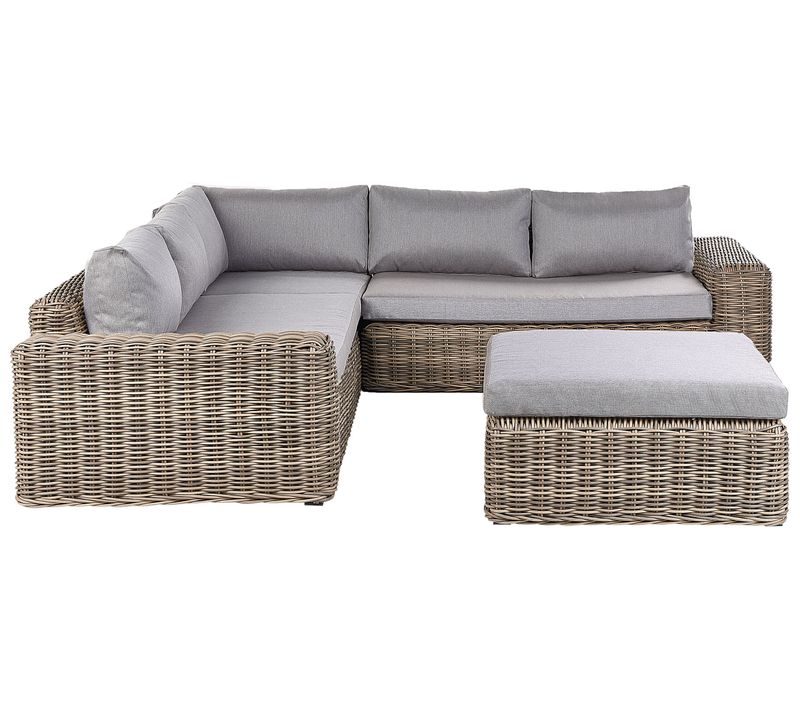 Set De Salon Polyrotin Marron Clair Palermo