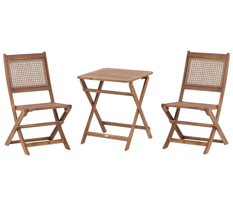 Ensemble Bistrot Pliant Paraggi Bois D'acacia Certifié Marron