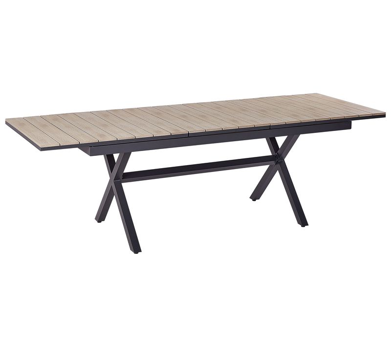 Table De Salle à Manger De Jardin Extensible Fanes 184/242 Cm 90 Cm Métal Gris Graphite