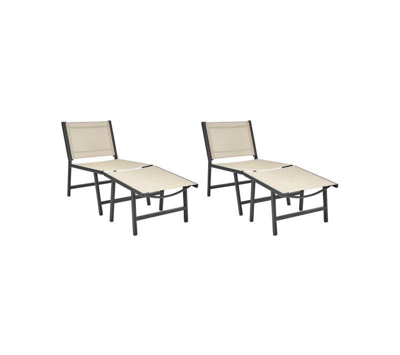 Lot De 2 Chaises De Jardin Marceddi Métal Beige