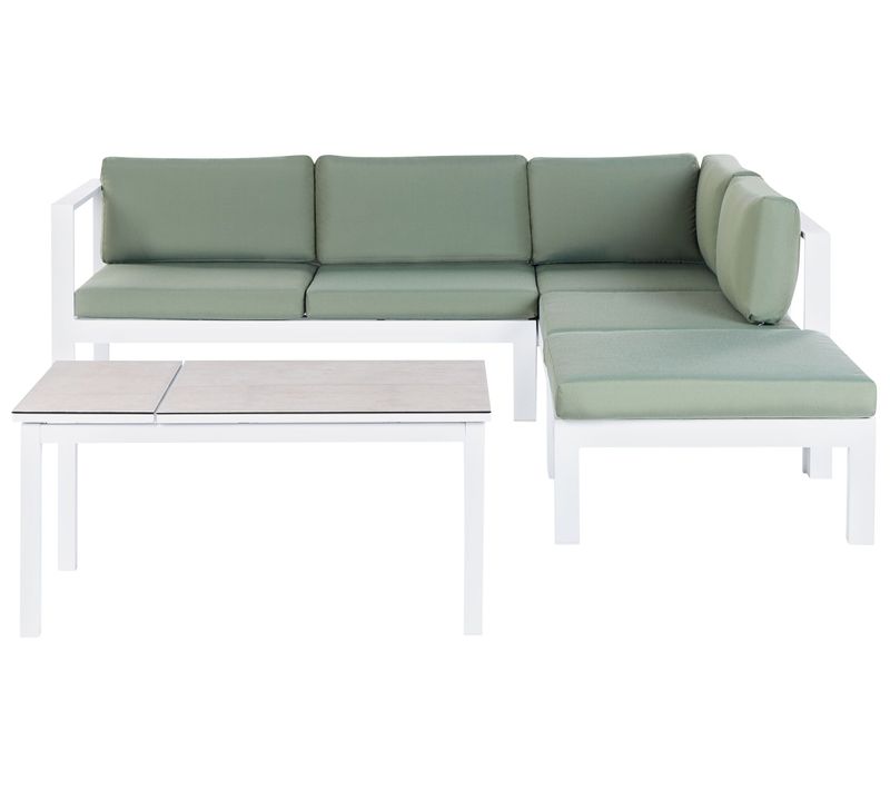 Ensemble De Canapés D'angle De Jardin 5 Places Messina Côté Gauche Métal Vert