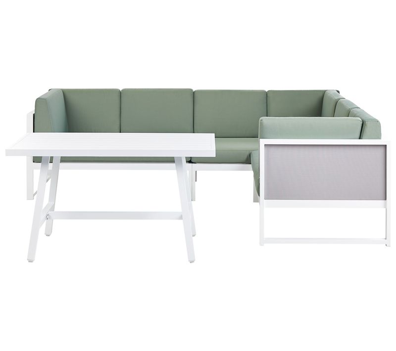 Ensemble De Canapés D'angle De Jardin 6 Places Castella/fratte Côté Gauche Métal Vert